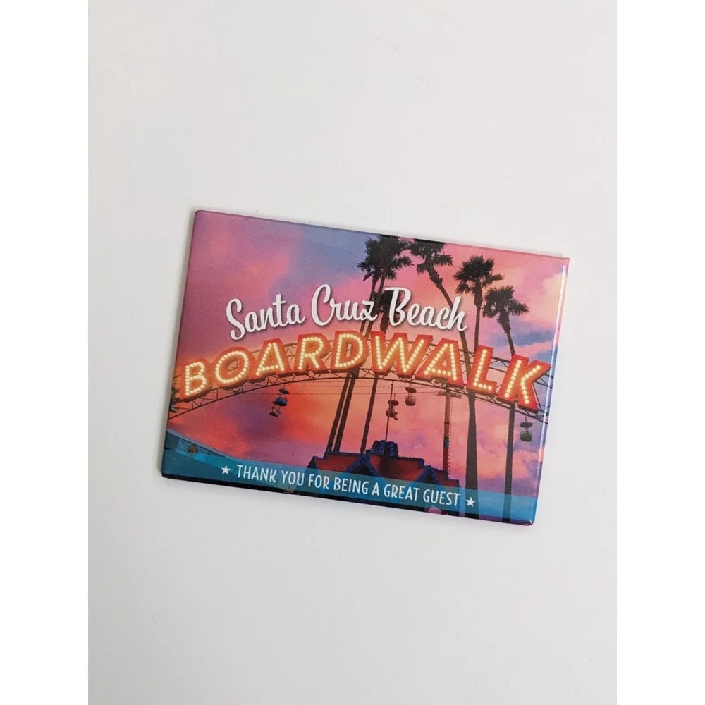 Santa Cruz Beach Boardwalk Sunset Sky Glider Souvenir Fridge Magnet California